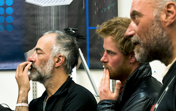 Members of Walking with the Wounded on a tour of Amundsen-Scott South Pole Station